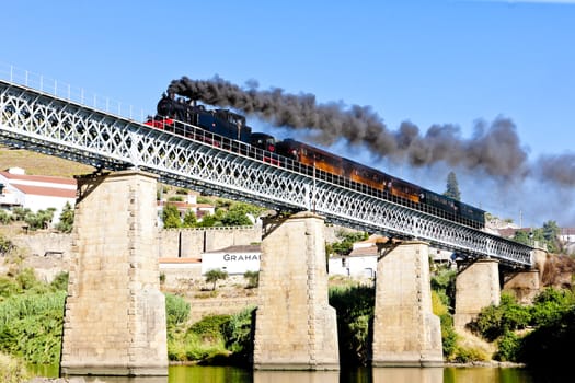 steam train in Douro Valley, Portugal