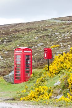 telephone booth and letter box near Laid, Scotland