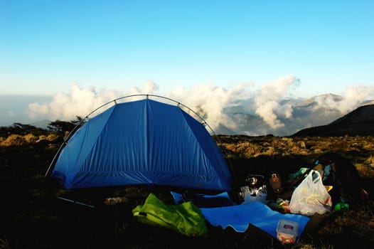 Camping on the top of the mountains