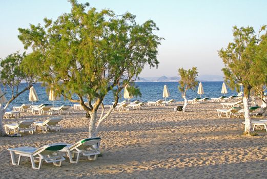 Greece. Kos island. Tigaki beach in the evening