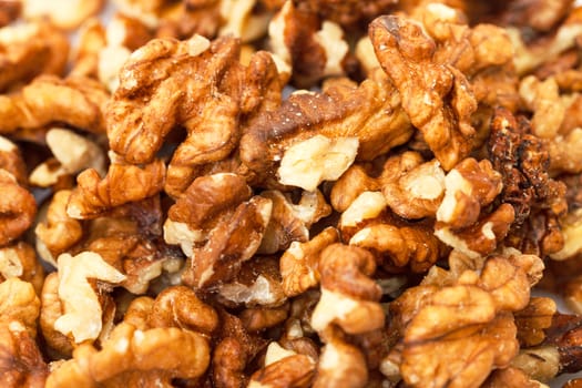 Heap Purified Walnuts closeup