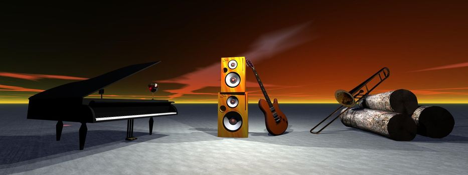 piano and guitar