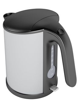 Black and white kettle isolated on white background