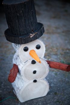 Decorative wooden snowman