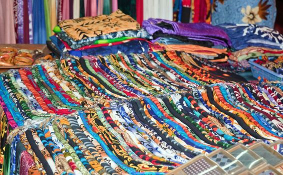 scarves and fabric for sale in the market