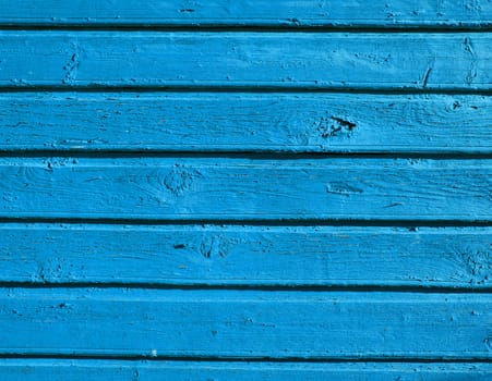 background of retro vintage grunge wooden wall planks of building painted in blue.