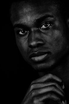 portrait of a black guy with beautiful face 