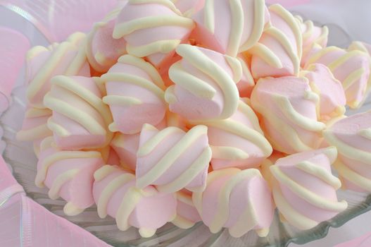 marshmallow on a plate closeup