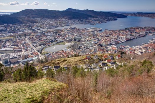 View over Bergen taken from the popular landmark Fløyen.