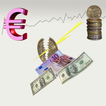 global economy and finance. Conceptual image to describe the actual economic situation of crisis of the sovereign debts