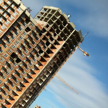 skyscrapers  in blue  sky business concept