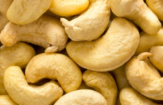 closeup of cashew nuts food background
