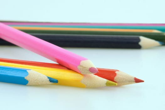 Detail of multicolored pencils