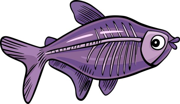 cartoon illustration of x-ray fish