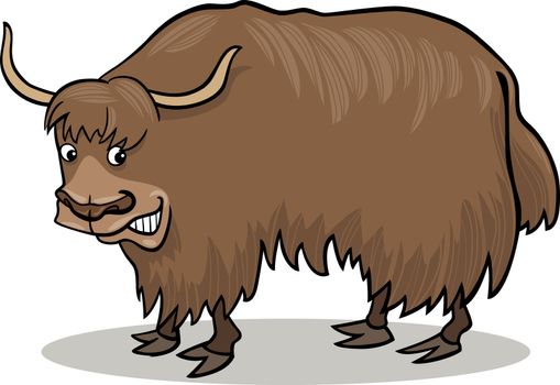 cartoon illustration of asian yak bull