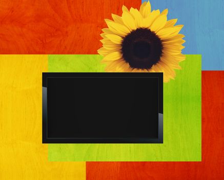 Black LCD tv screen hanging on a wall