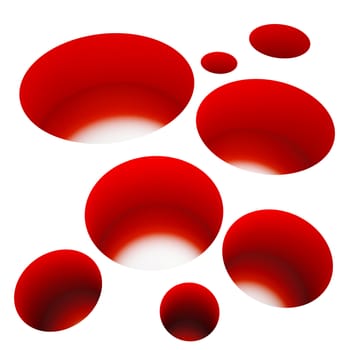 abstract red holes on a white background