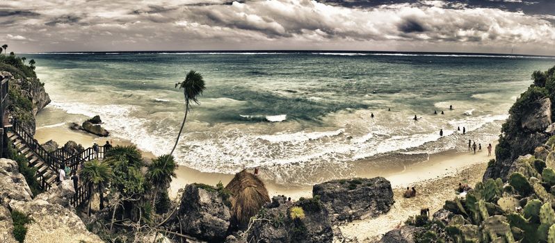 Famous archaeological ruins of Tulum in Mexico during Winter