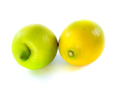 Fresh Lemon on white background.