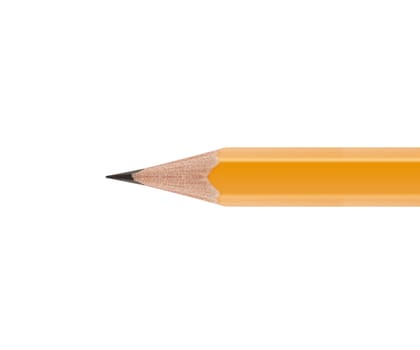 Sharpened Yellow pencil isolated on white background.