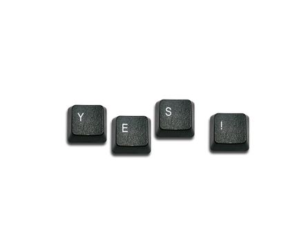 Word Yes Made From Computer Keyboard Keys, keyboard buttons with ideas.