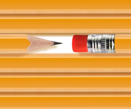 Set of Pencils on white background.