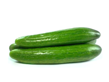 Fresh Cucumber over white background