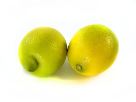 Fresh Lemon on white background.