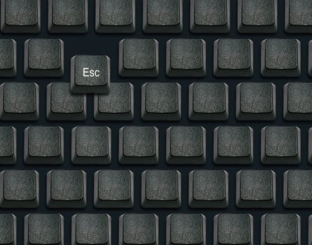 Keyboard with removed Escape button.