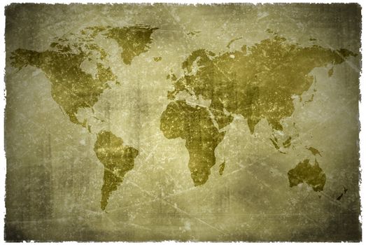 aged  vintage world map texture and background 