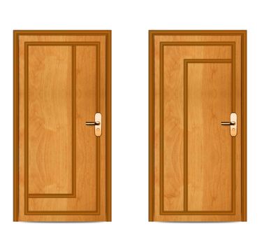 Two apartment wooden doors.