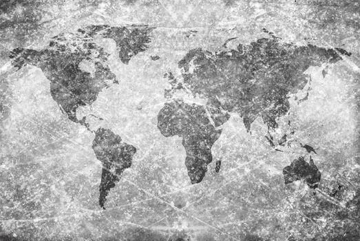 aged  vintage world map texture and background 