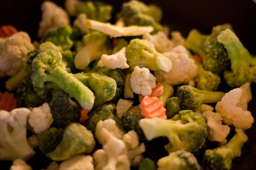 Closeup macro shot of a broccoli.