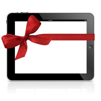 tablet computer isolated on black background