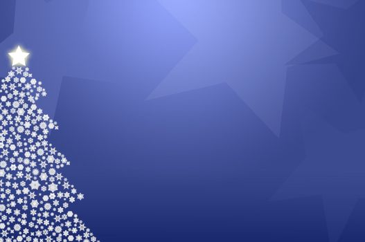 Blue christmas tree wallpaper, computer generated.