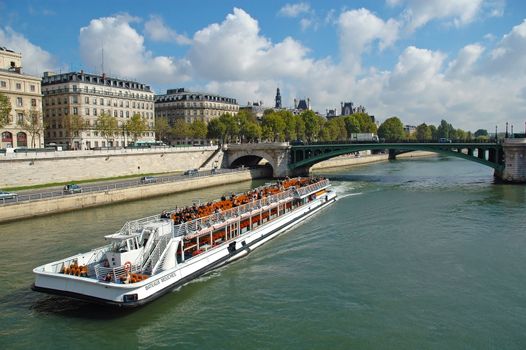 Bateaux Mouches are open excursion boats that provide visitors to Paris, France, with a view of the city from along the river Seine. 