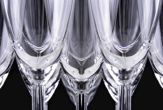 Champagne glasses in a black background
