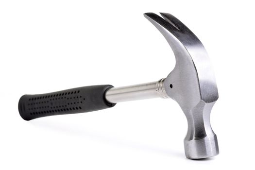 Closeup of an hammer on a white background