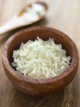 close up of a bowl of basmati rice
