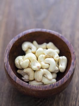 close up of a bowl of cashew nuts