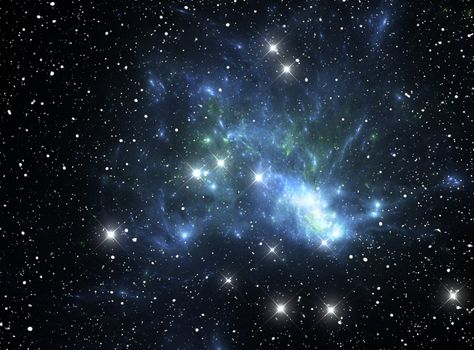 Blue space star nebula