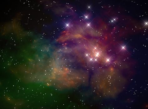 Colorful space star nebula