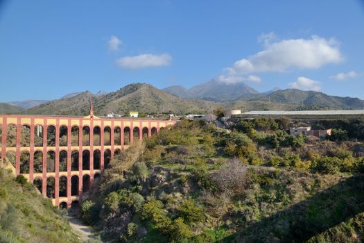 Old aqueduct in Nerja, Costa del Sol, Spain