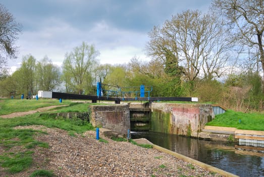 english lock gate on canal