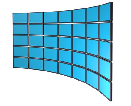 Multimedia monitor display wall concept