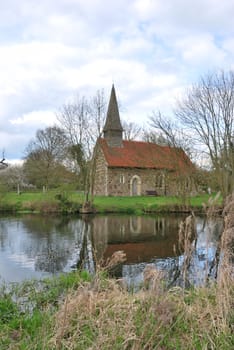 small church by river