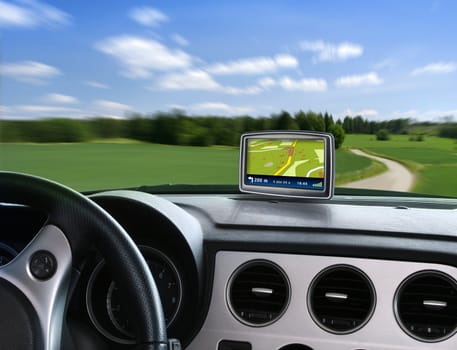 Gps auto navigation when travelling on countryside road