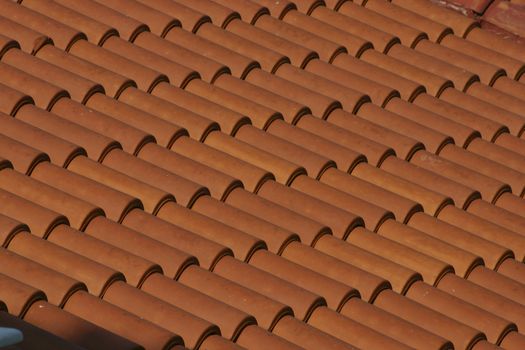 Red terracotta roofing tiles