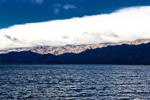 Velebit mountain and sea weather layers, Dalmatia, Croatia