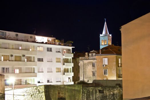 Zadar urban zone night scene, Dalmatia, Croatia